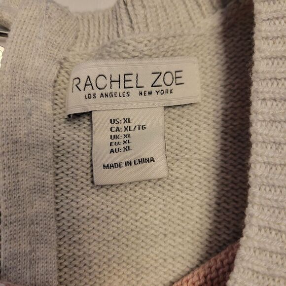 Rachel Zoe Light Pink and Gray Crewneck Knit Sweater Women's Size XL NWT - Picture 9 of 9